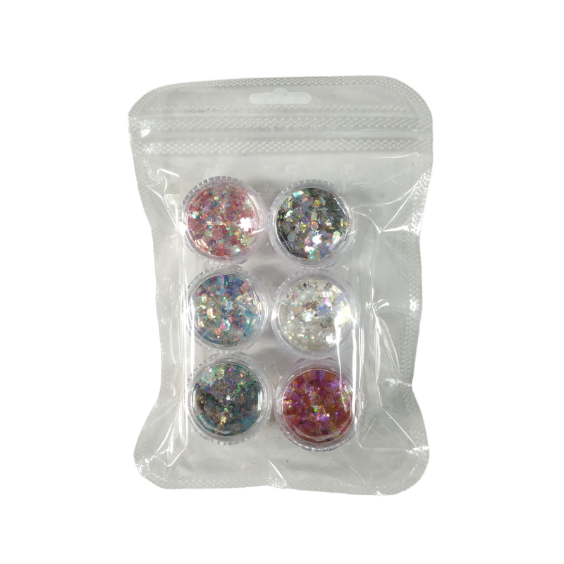 Σετ Glitter νυχιών Nail Art – ND129 – 6pcs – 910556