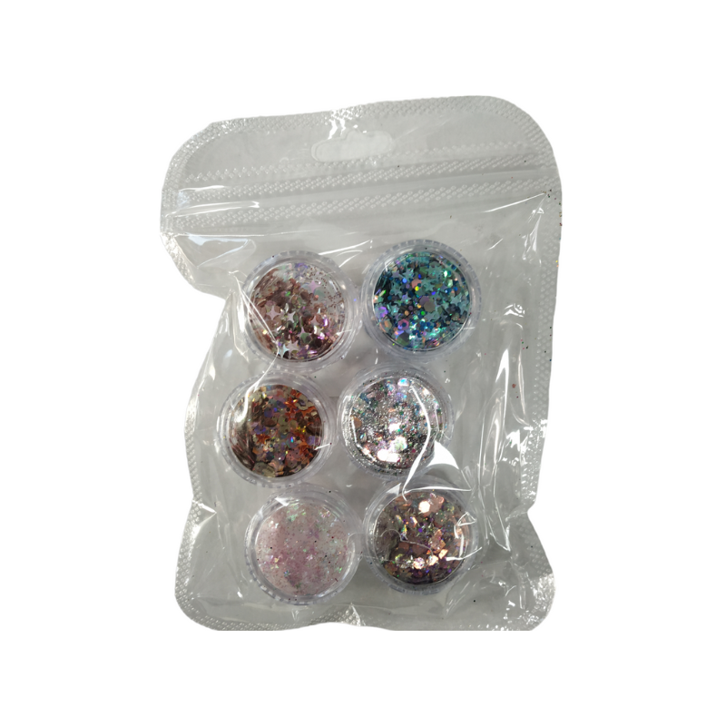 Σετ Glitter νυχιών Nail Art – ND133 – 6pcs – 910563