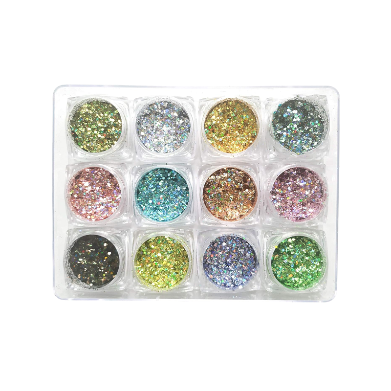 Σετ Glitter νυχιών Nail Art – Παλέτα – Glitter DJ – 12pcs – 910570