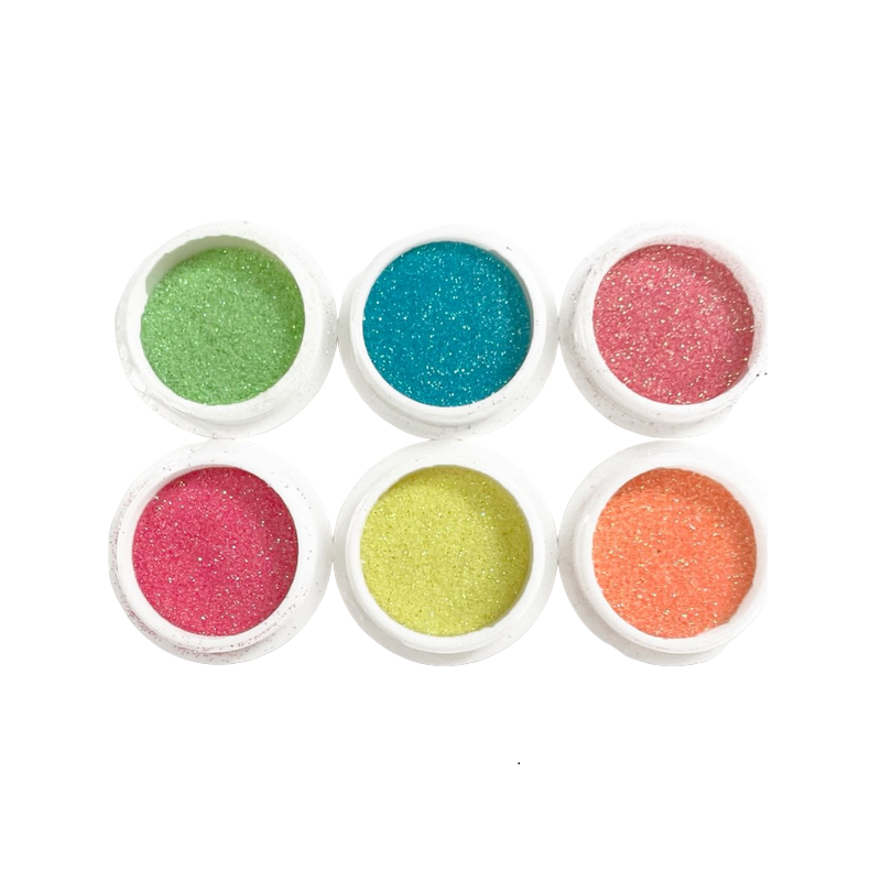 Σετ Glitter νυχιών Nail Art – Neon Glitter – 6pcs – 910594