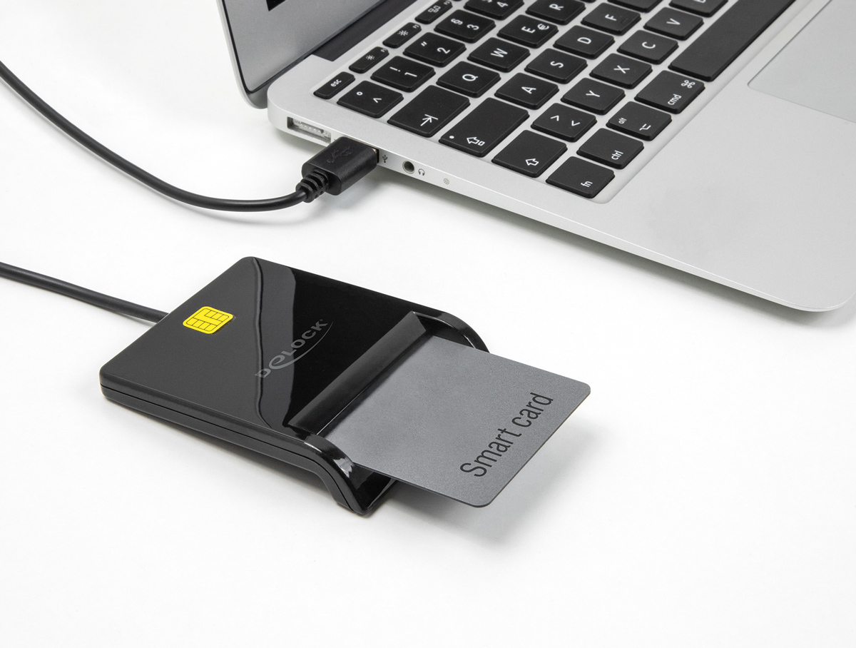 DELOCK card reader 91724 για smart card, USB σύνδεση, 480Mbps, μαύρο