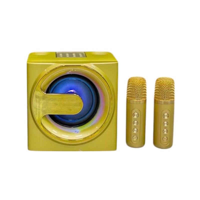 Ασύρματο ηχείο Bluetooth με 2 μικρόφωνα Karaoke – YS-207 – 887196 – Gold