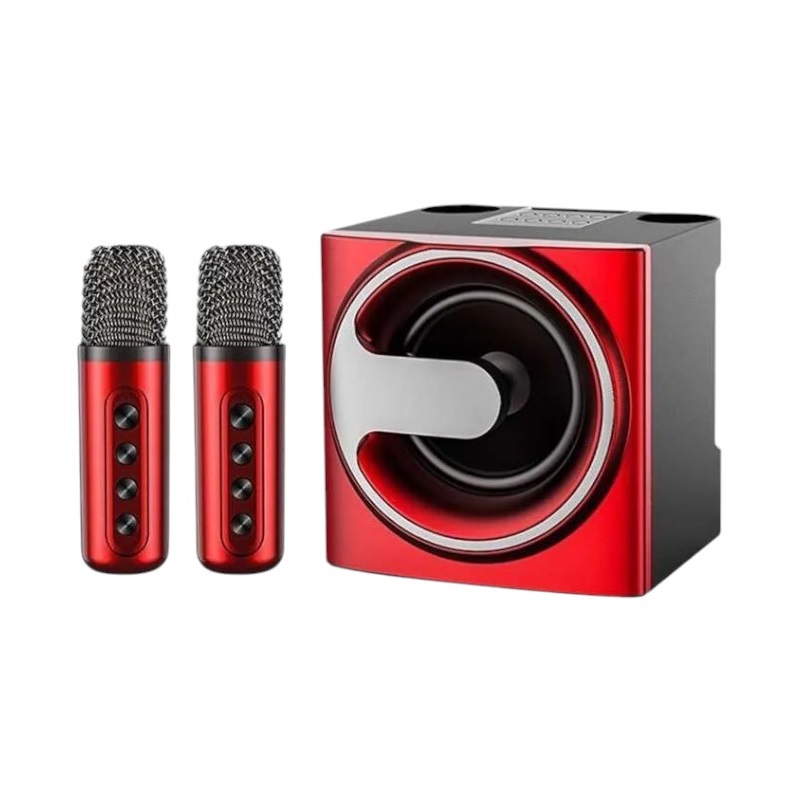 Ασύρματο ηχείο Bluetooth με 2 μικρόφωνα Karaoke – YS-207 – 887196 – Red