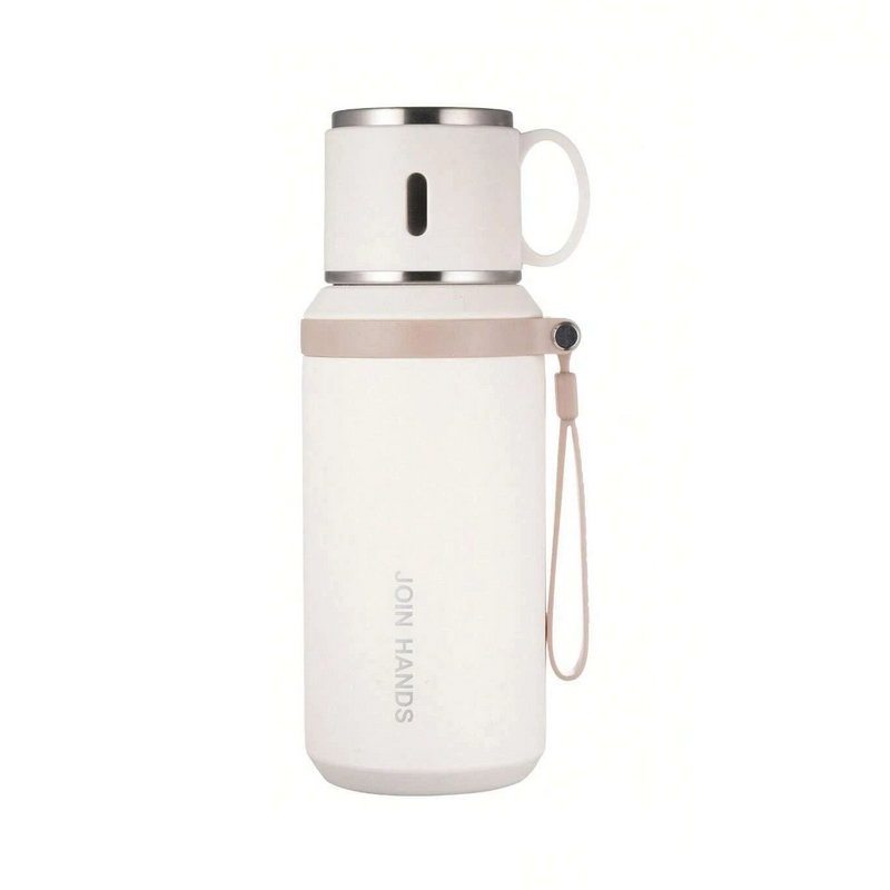 Φορητό παγούρι-θερμός με κούπα – 650ml – 219507 – White