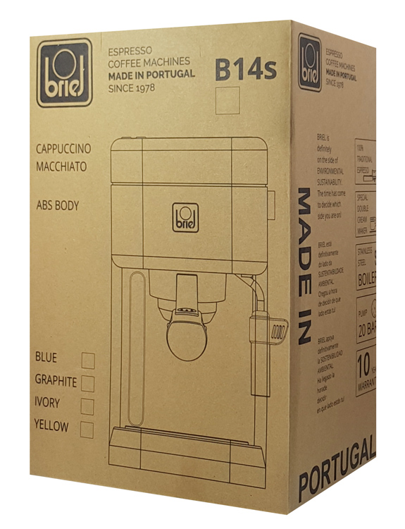 BRIEL μηχανή espresso B14S, 20 bar, με ακροφύσιο, πράσινη