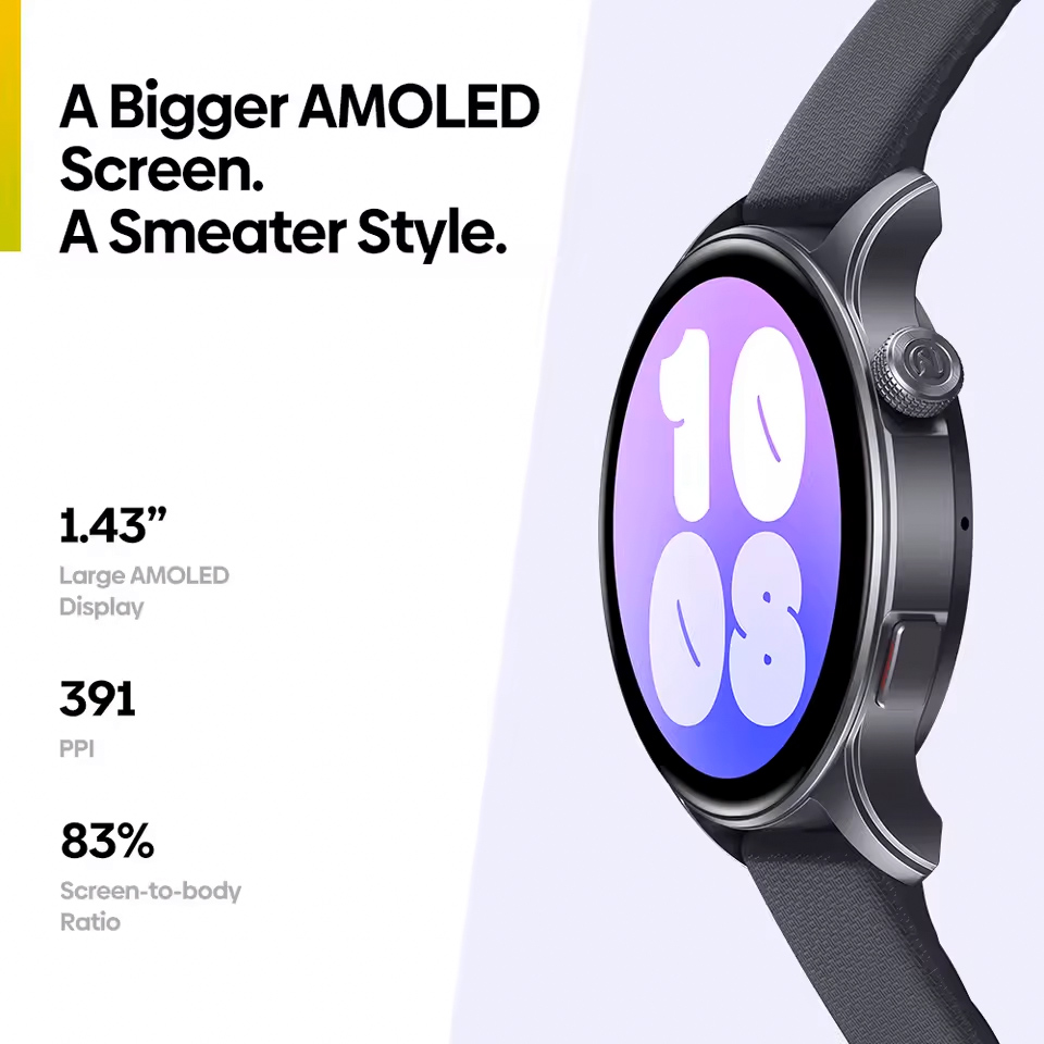 ZEBLAZE smartwatch Btalk 3 GPS, heart rate, 1.43″ AMOLED, GPS, 3 ATM, γκρι