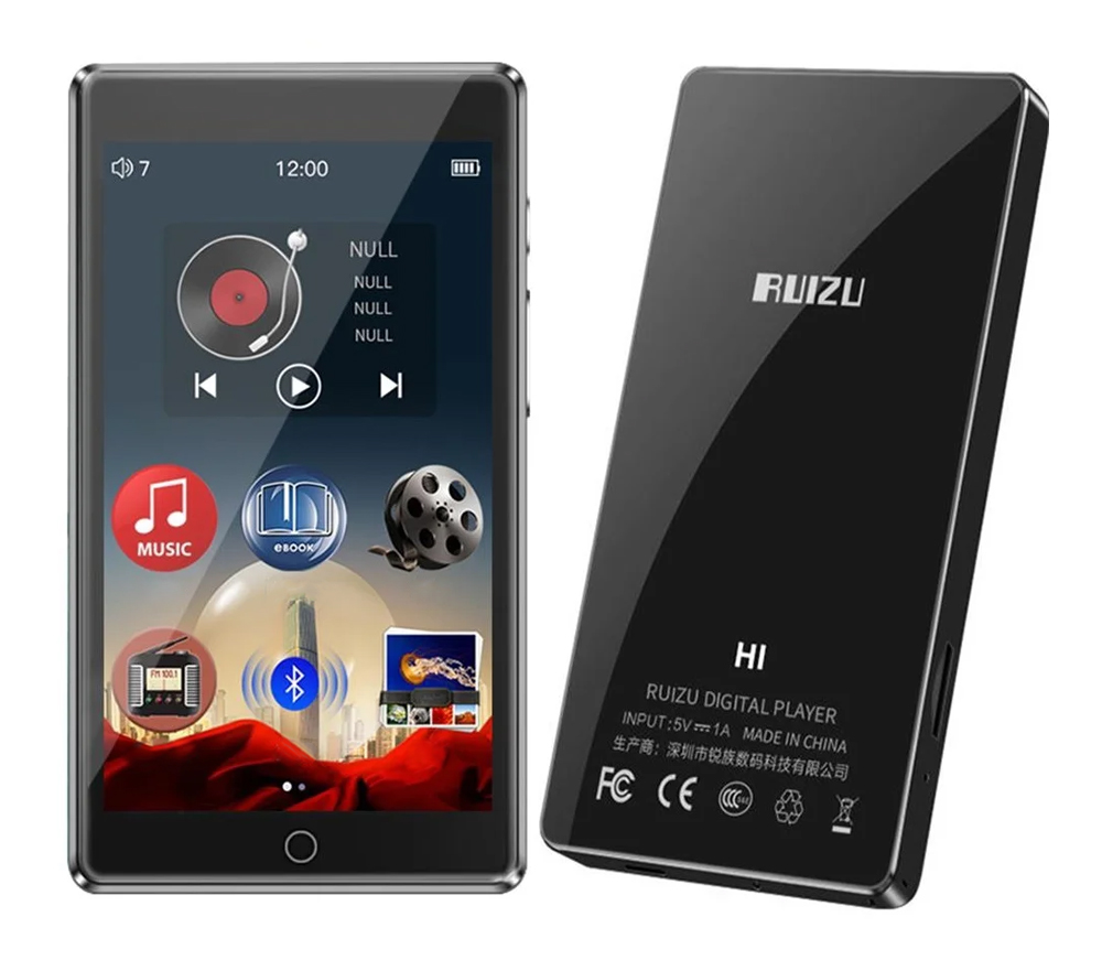 RUIZU MP3 player Η1 με οθόνη αφής 4″, 32GB, ελληνικό μενού, Bluetooth, μαύρο