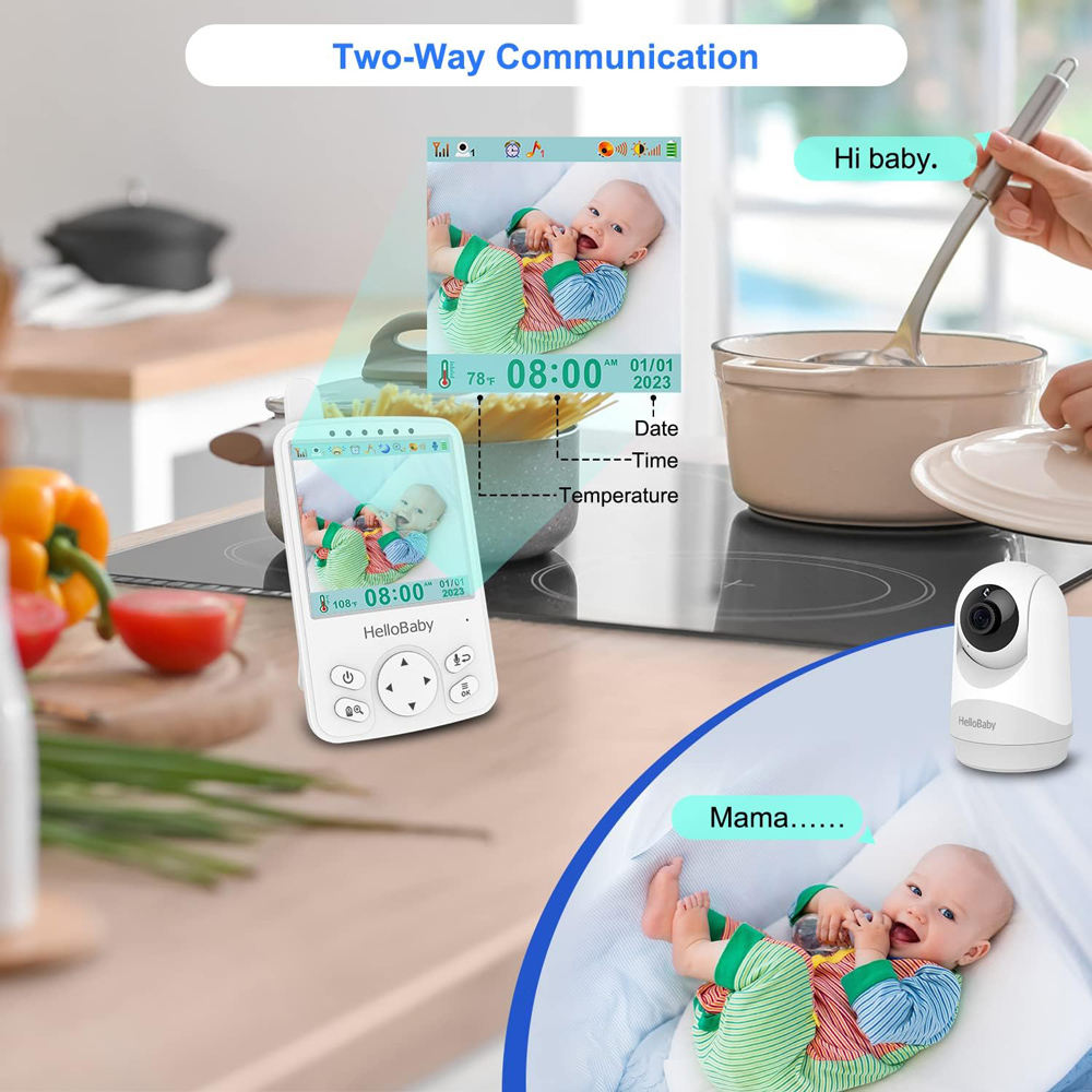 HELLOBABY ενδοεπικοινωνία μωρού HB6241 με κάμερα & οθόνη 4″, 720p, PTZ