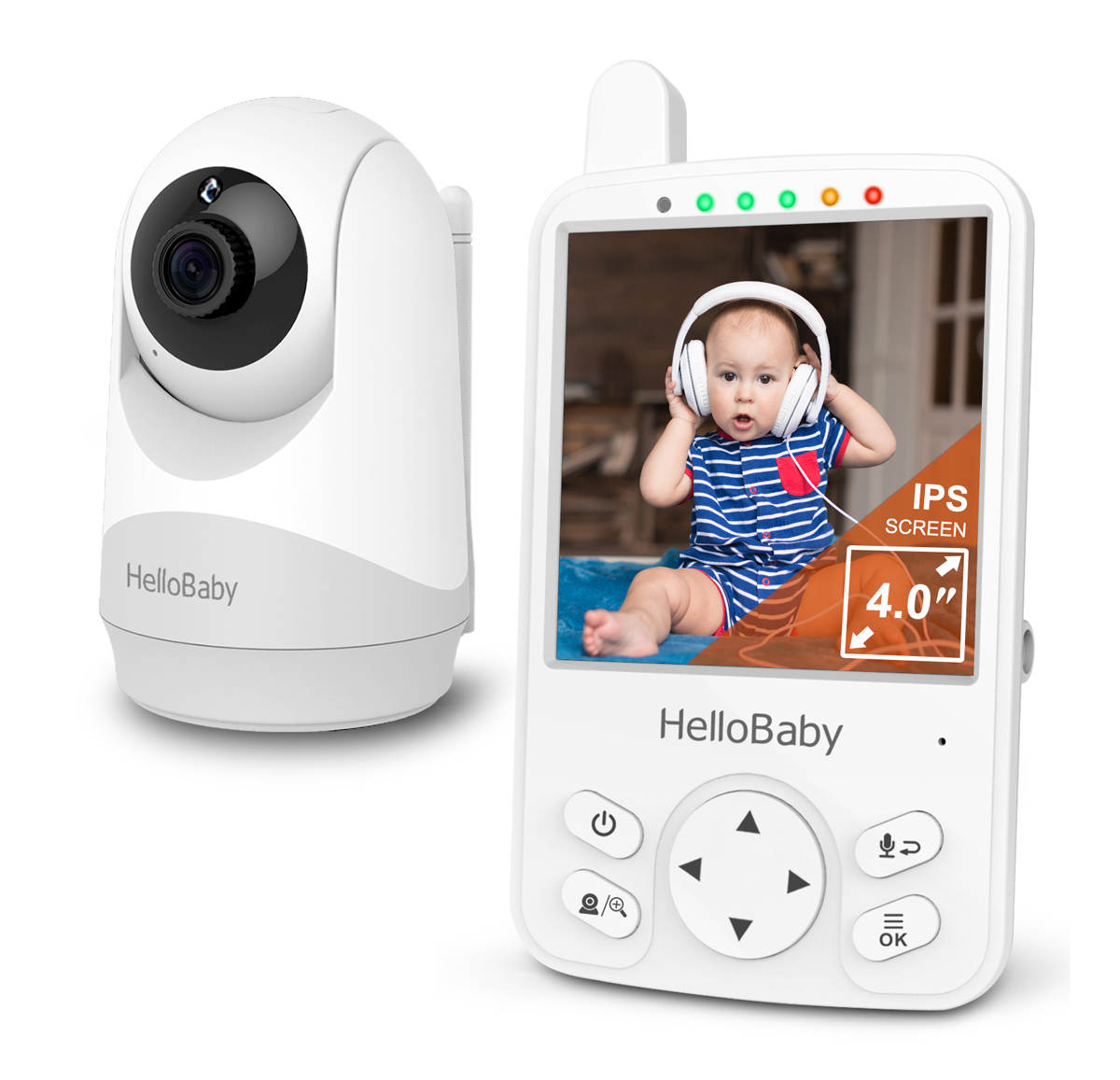 HELLOBABY ενδοεπικοινωνία μωρού HB6241 με κάμερα & οθόνη 4″, 720p, PTZ