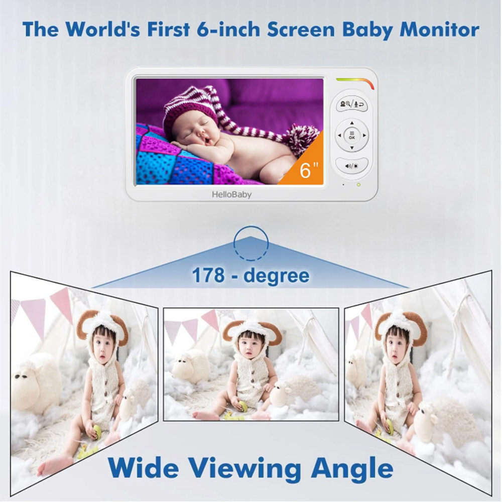 HELLOBABY ενδοεπικοινωνία μωρού HB6364 με κάμερα & οθόνη 6″, 720p, PTZ