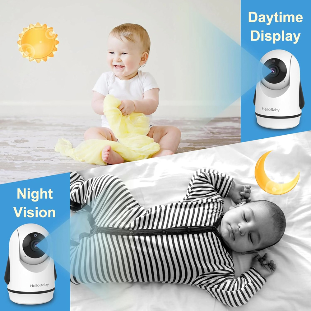 HELLOBABY ενδοεπικοινωνία μωρού HB6364 με κάμερα & οθόνη 6″, 720p, PTZ