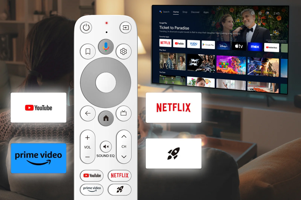 HOMATICS TV Stick HD, 1080p, 1/32GB, WiFi, Google/Netflix πιστοποίηση, Android 11