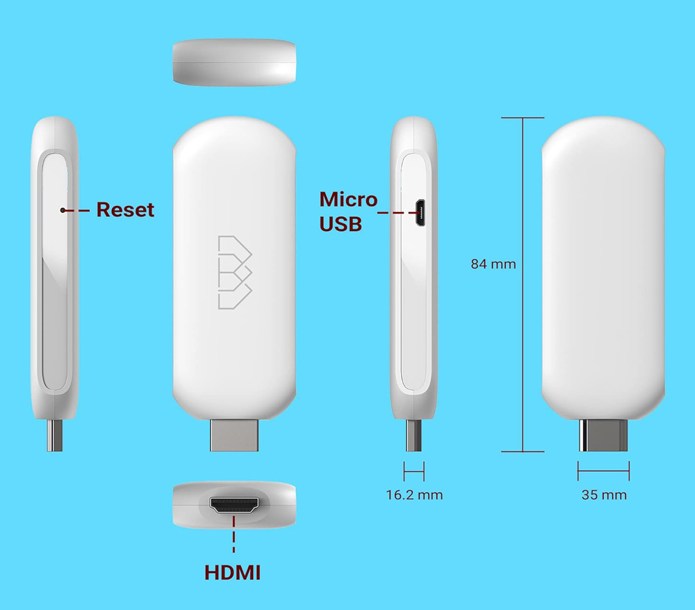 HOMATICS TV Stick HD, 1080p, 1/32GB, WiFi, Google/Netflix πιστοποίηση, Android 11