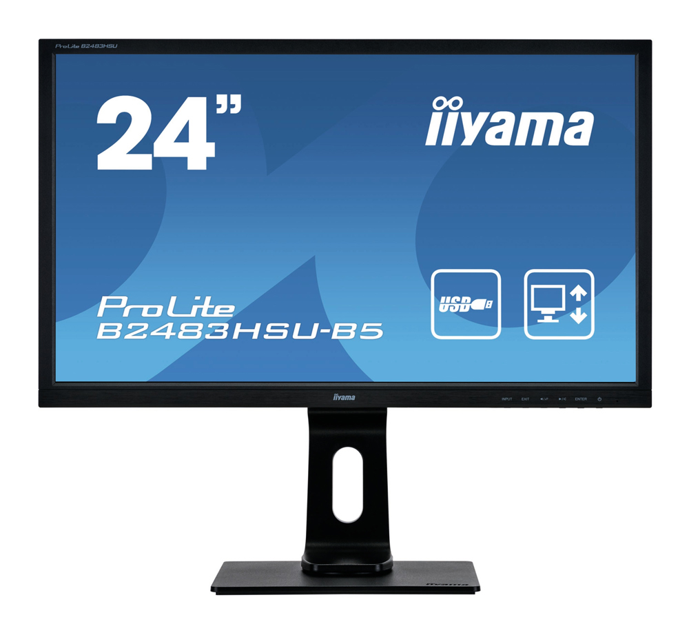 IIYAMA used Οθόνη B2483HSU LED, 24″ 1920×1080, VGA/DVI/DisplayPort, Grade A