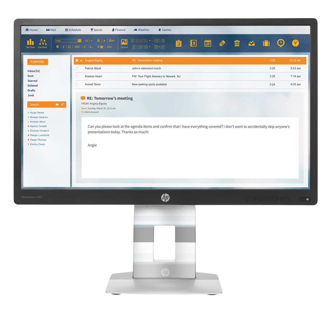 HP used οθόνη E240 LED, 23.8″ 1920×1080, VGA/HDMI/DisplayPort, Grade B