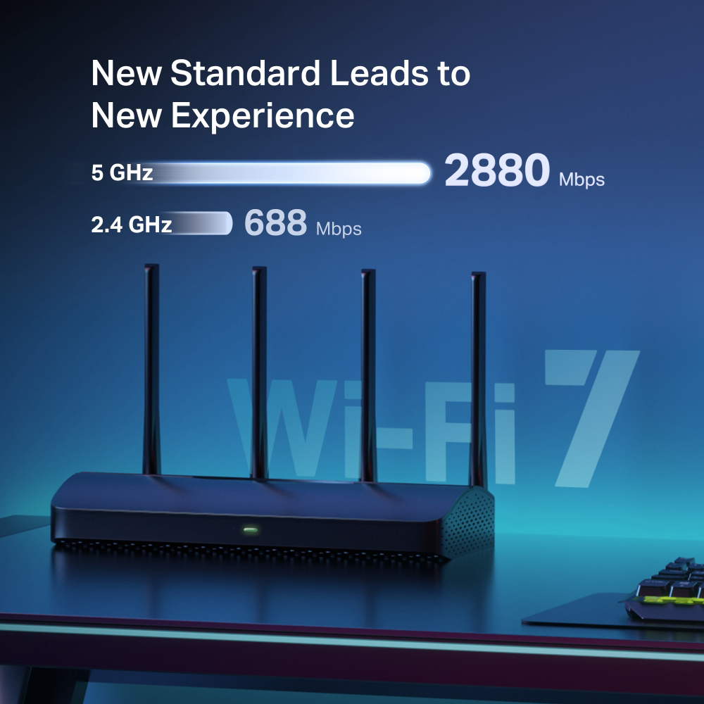 MERCUSYS router MR27BE, WiFi 7, 3.6Gbps BE3600, EasyMesh, Ver 1.20