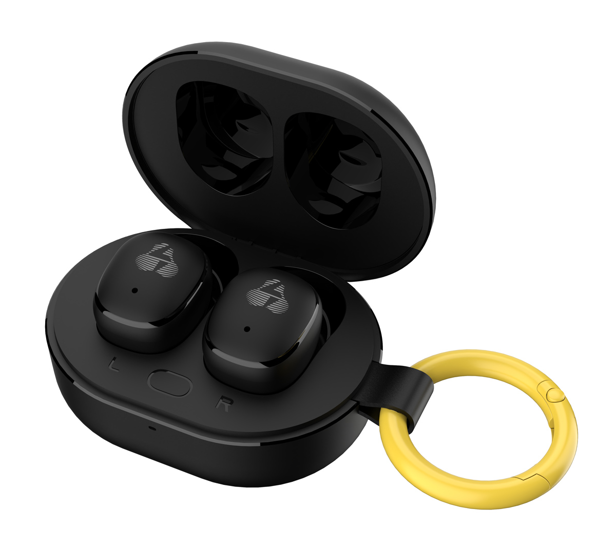 POWERTECH earphones με θήκη φόρτισης PT-1392, True Wireless, 6mm, 25/230mAh, μαύρα