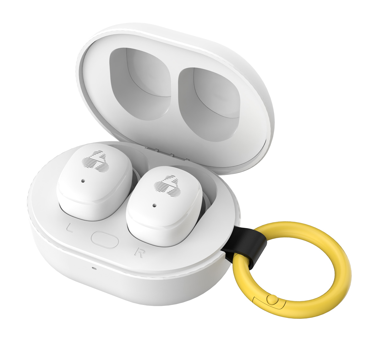 POWERTECH earphones με θήκη φόρτισης PT-1393, True Wireless, 6mm, 25/230mAh, λευκά