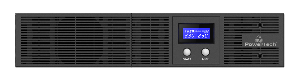 POWERTECH UPS Line Interactive PT-1409 για rack 2U, με οθόνη, 3000VA/2100W, 8x DC output