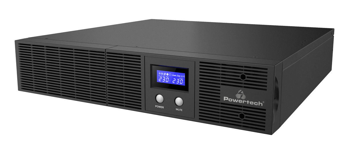 POWERTECH UPS Line Interactive PT-1409 για rack 2U, με οθόνη, 3000VA/2100W, 8x DC output