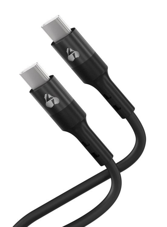POWERTECH καλώδιο USB-C PTR-0163, σιλικόνης, 60W, 480Mbps, 1m, μαύρο