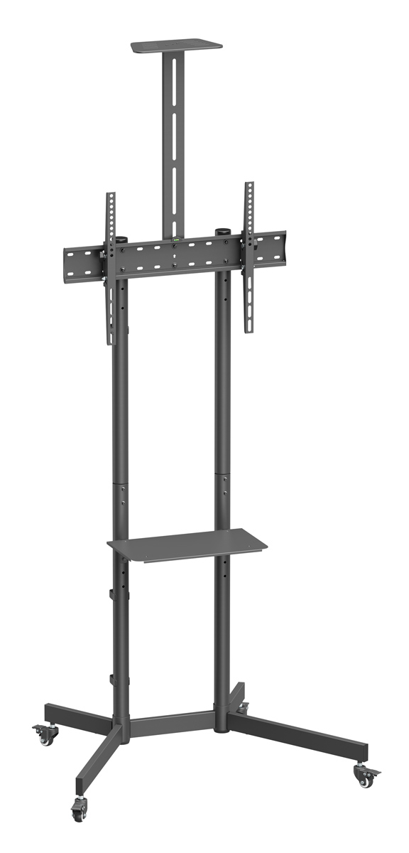 BRATECK βάση δαπέδου τηλεόρασης T1042T, 37-70″ έως 45kg, με ράφια & ροδάκια