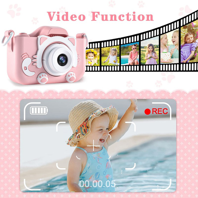 WOWKIDS παιδική φωτογραφική μηχανή C05 με 2″ οθόνη, 8MP, ροζ