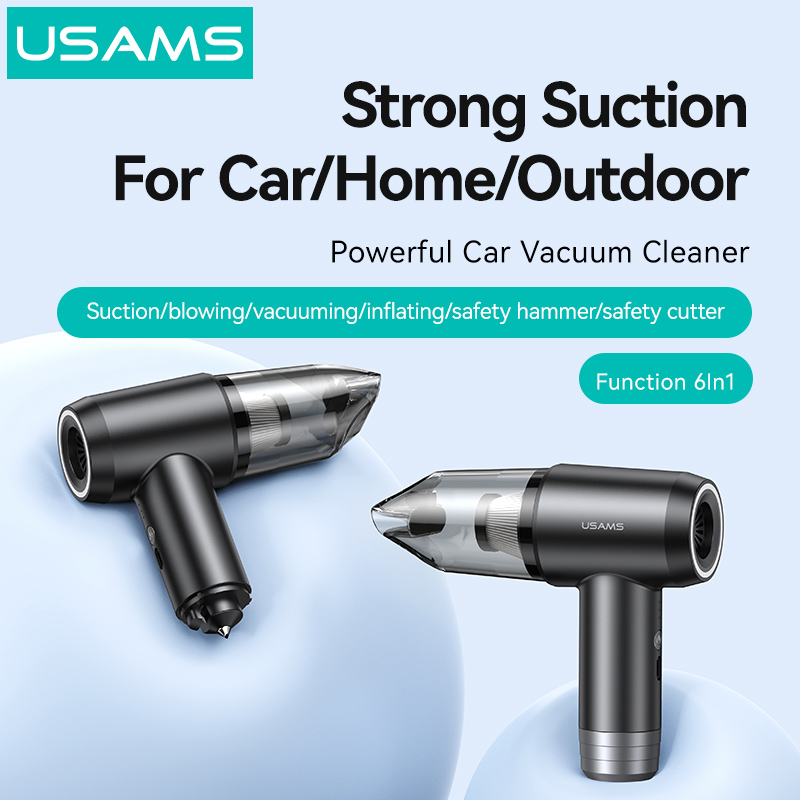 USAMS 2 σε 1 σκουπάκι χειρός & air duster ZB291, 60W, 4000mAh, μαύρο