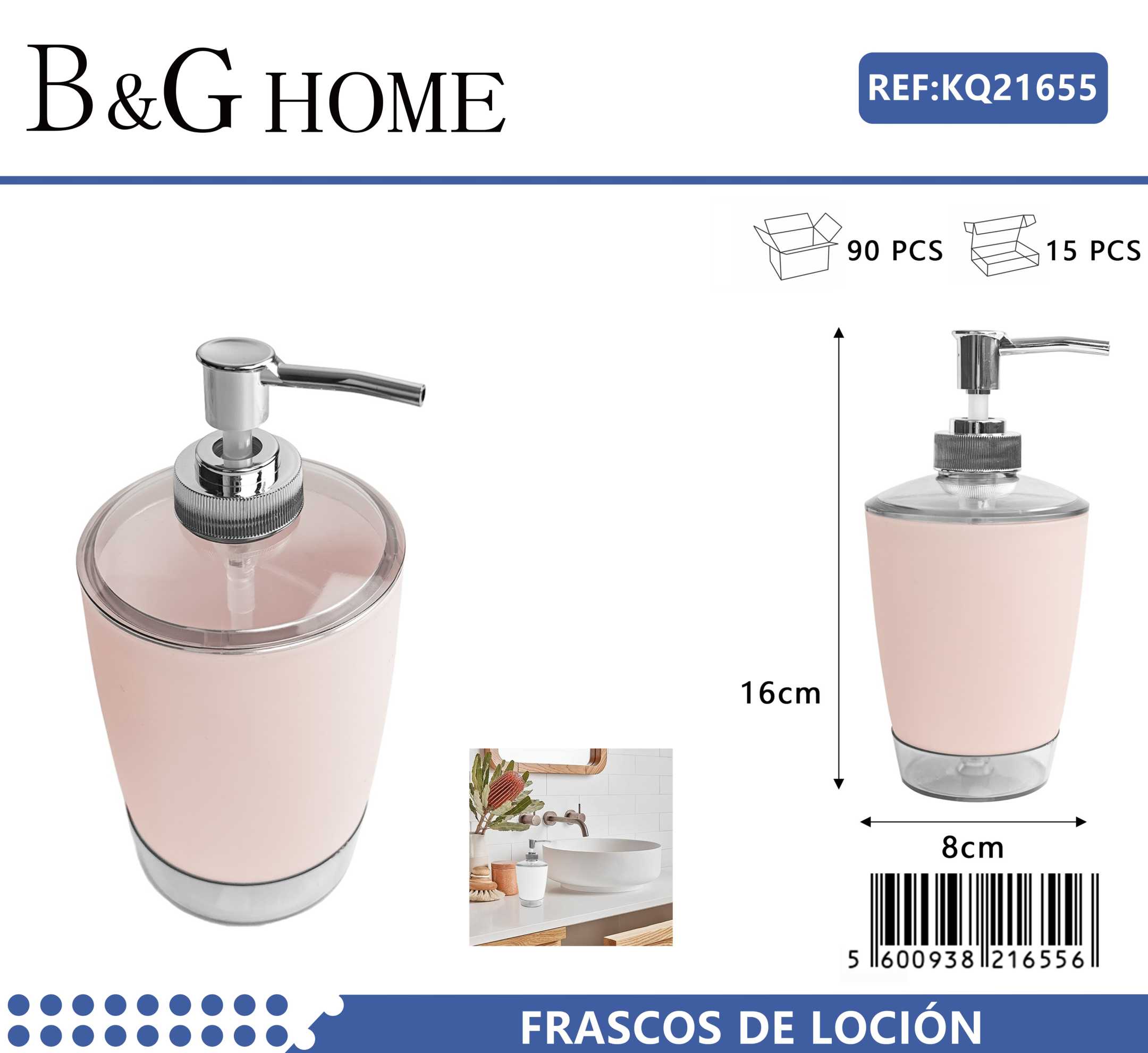 Θήκη κρεμοσάπουνου Dispenser πλαστική – Light Pink – 21655