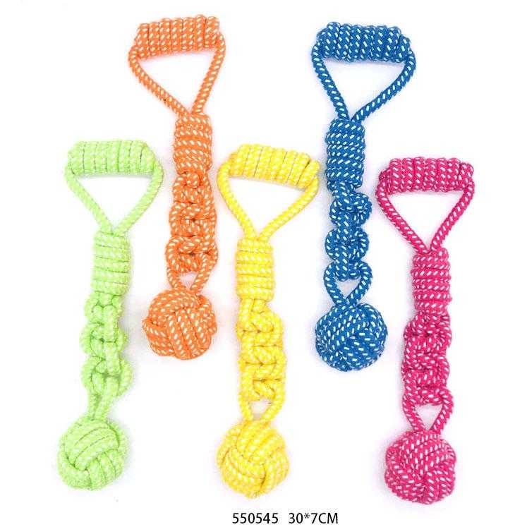 Παιχνίδι σκύλου σχοινί με μπάλα – 30cm – 12pcs – 550545