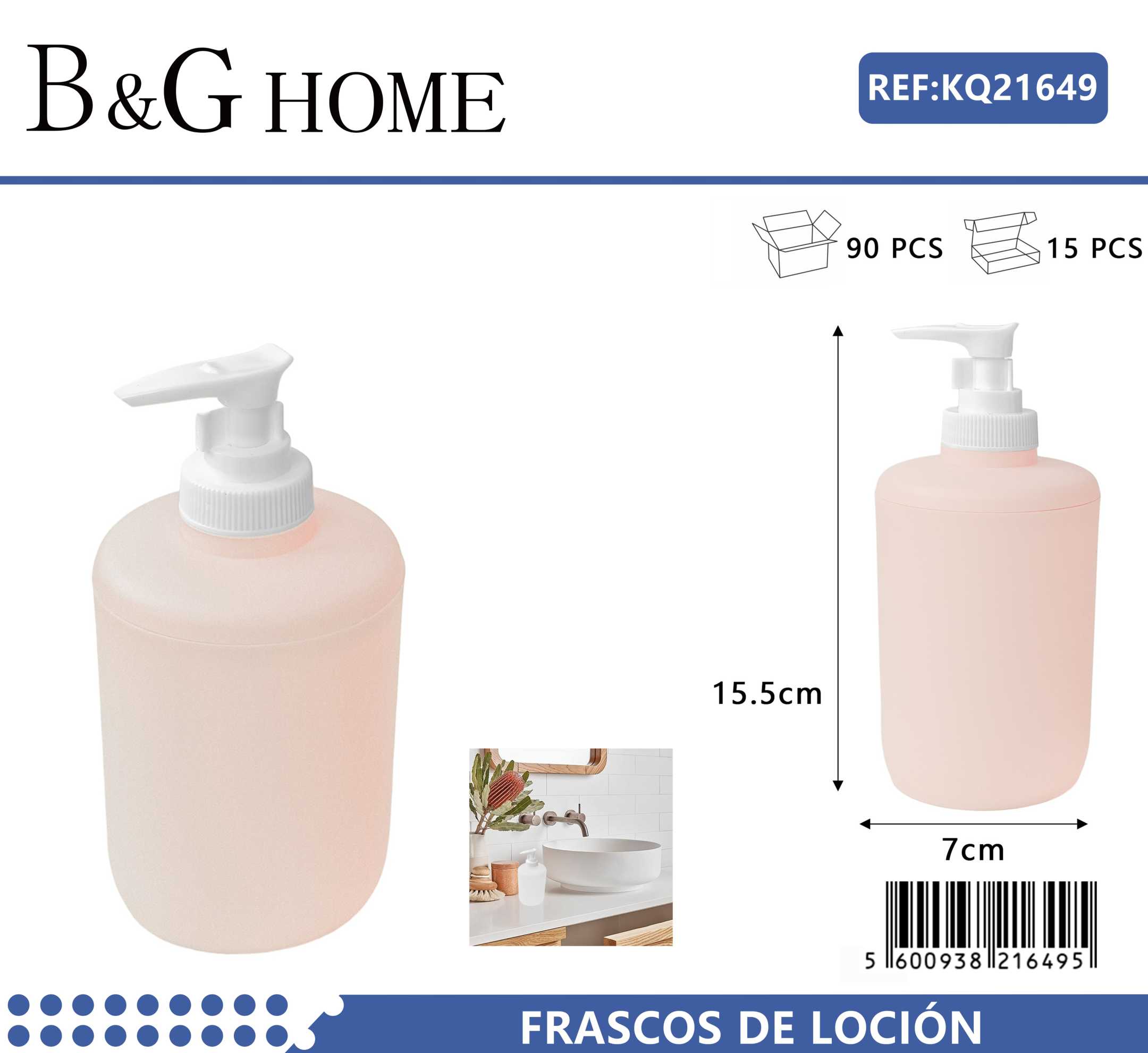 Θήκη κρεμοσάπουνου Dispenser πλαστική – Light Pink – 21649