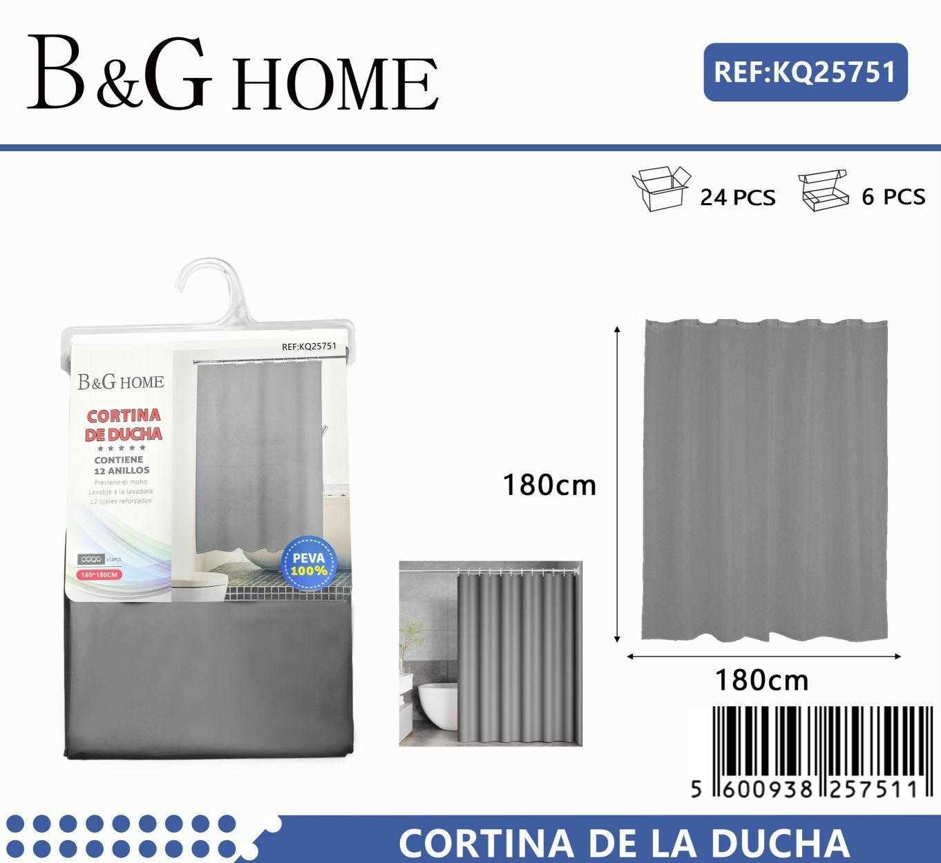 Κουρτίνα μπάνιου – Grey – 1.8×1.8m – 25751