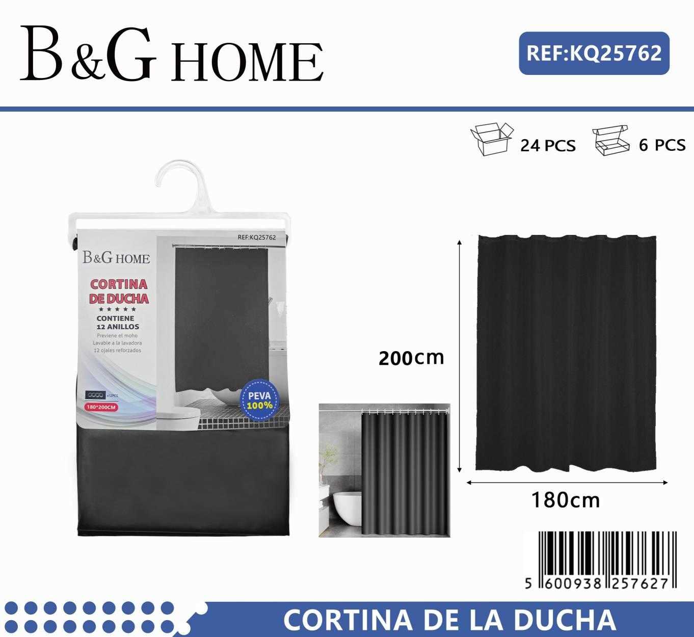 Κουρτίνα μπάνιου – Black – 1.8x2m – 25762