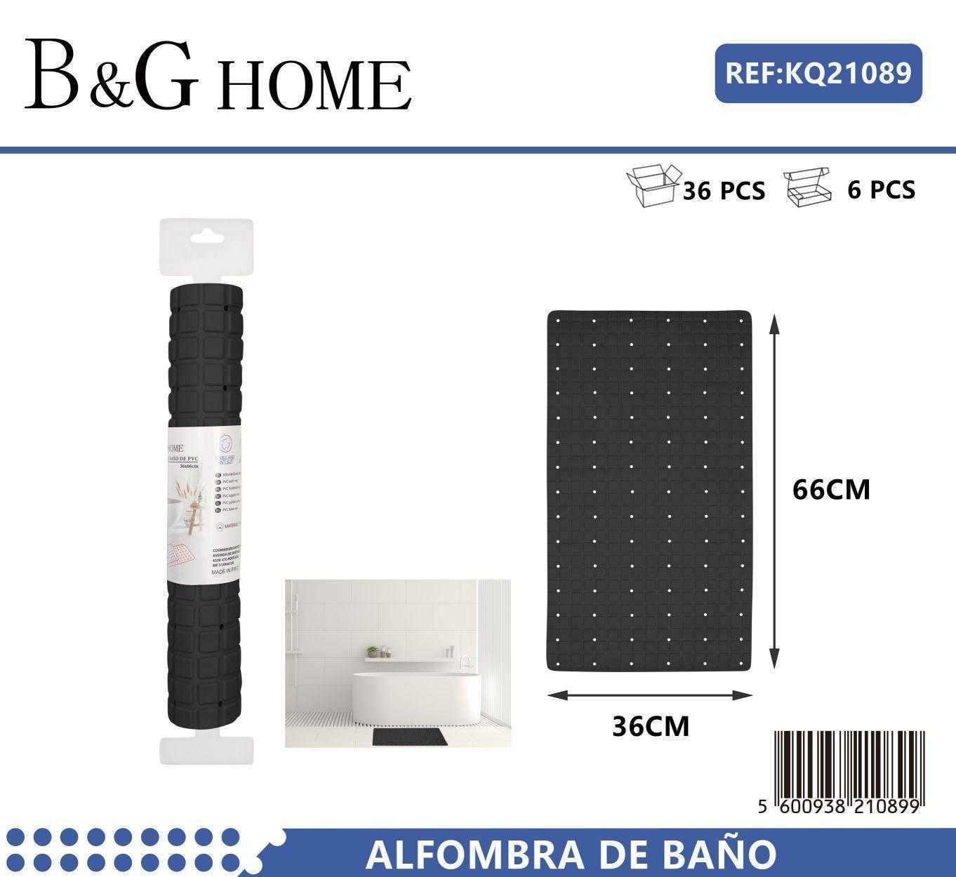 Αντιολισθητικό πατάκι μπάνιου – 6C – 36x66cm – Black – 21089