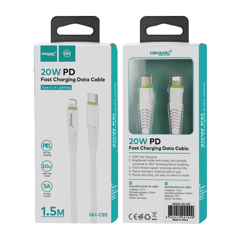 Καλώδιο USB Type-C to Lightning – 20W – 1.5m – C85 – 241009