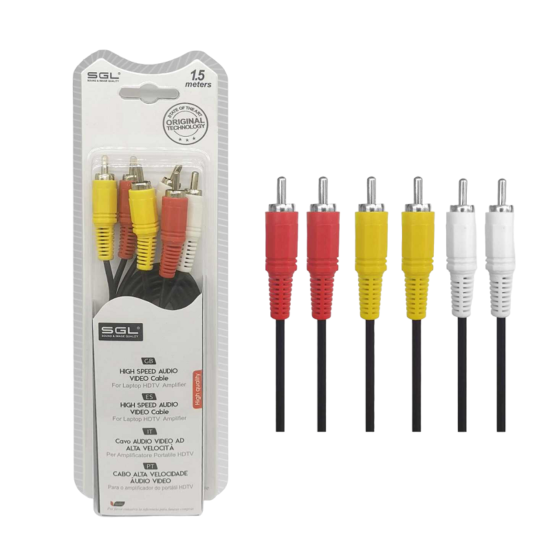 Kαλώδιο RCA – 306A – 3xRCA male/3xRCA male – 1.5m – 096094