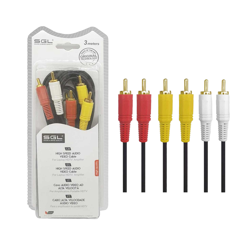 Kαλώδιο RCA – 306A – 3xRCA male/3xRCA male – 3m – 096100