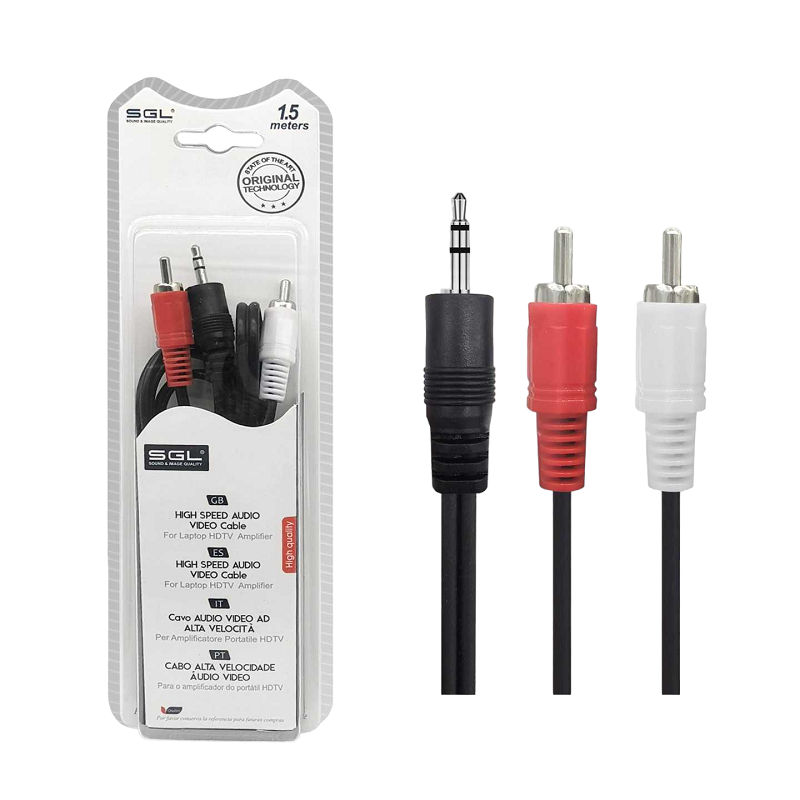 Καλώδιο ήχου – 412A – Jack 3.5mm male/2xRCA male – 1.5m – 096131