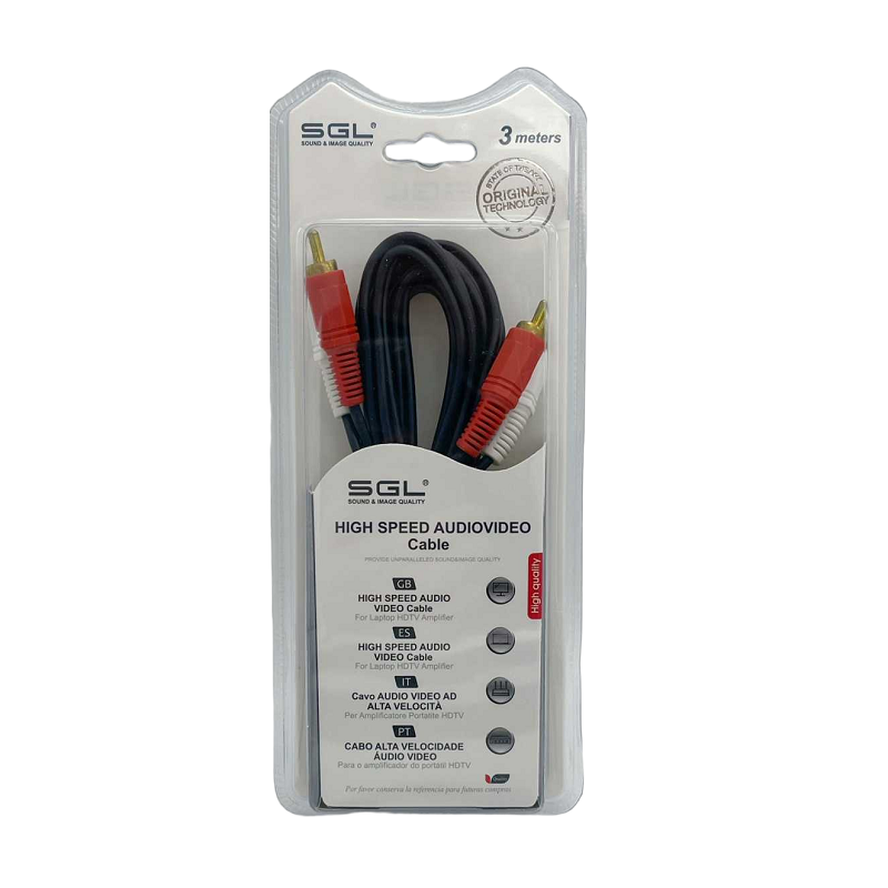 Καλώδιο σήματος RCA – 404 – 2xRCA male/2xRCA male – 3m – 096254