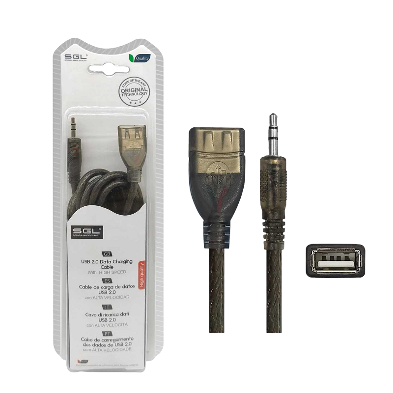 Καλώδιο ήχου – 16S – USB-A female/Jack 3.5mm male – 5m – 097473