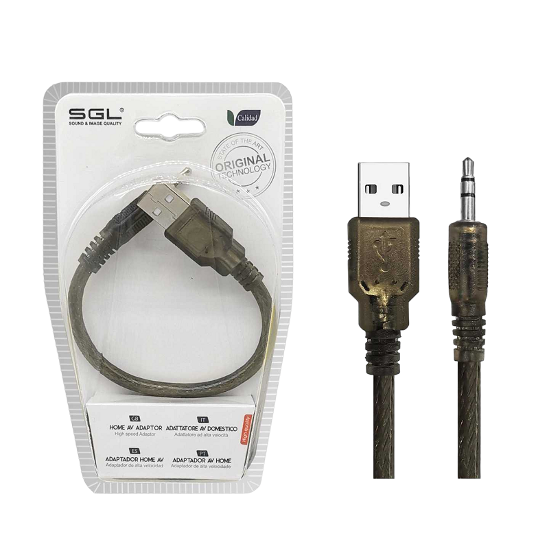 Αντάπτορας καλώδιο – USB-A male/Jack 3.5mm – 1S-01 – 20cm – 098067
