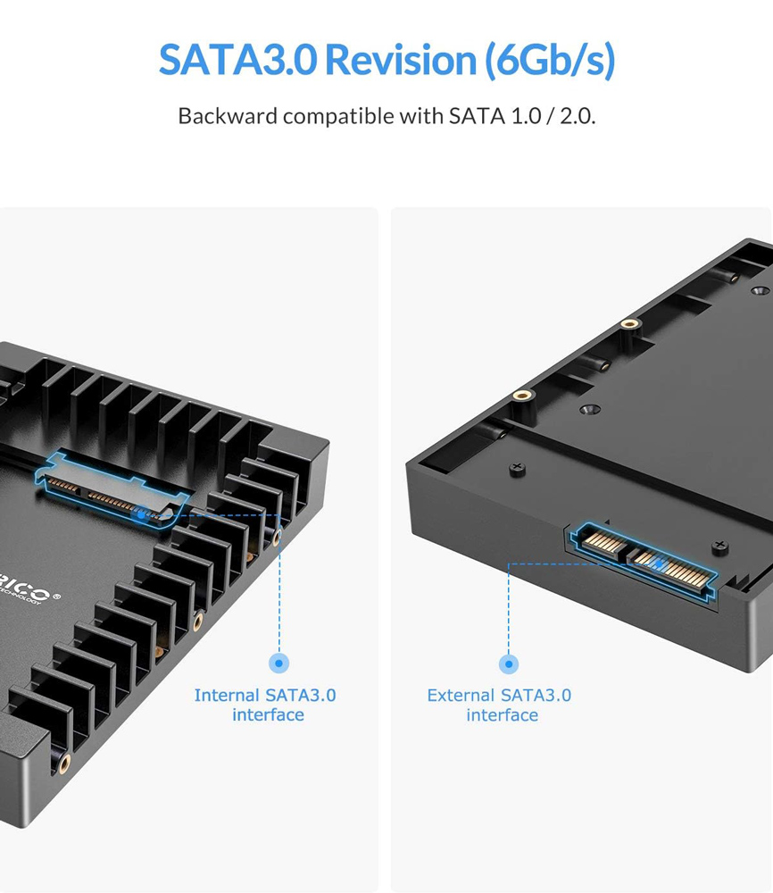 ORICO tray 3.5″ για 2.5″ HDD/SSD 1125SS-V1, 6Gbps, μαύρο