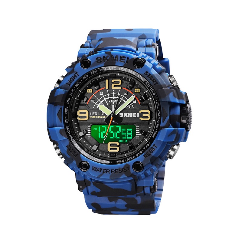 Ψηφιακό/αναλογικό ρολόι χειρός – Skmei – 1617 – Army Blue