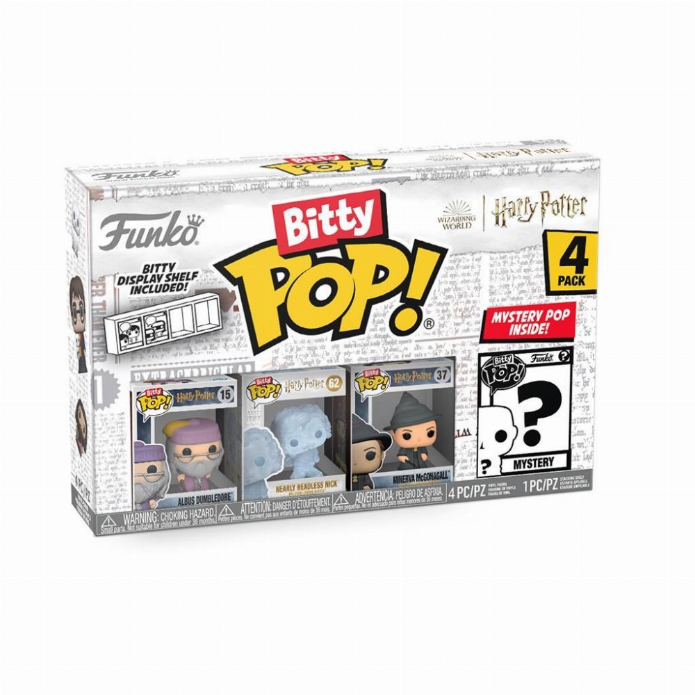Funko Bitty POP! Harry Potter – Albus Dumbledore, Nearly Headless Nick, Minerva McGonagall & Chase Mystery 4-Pack Φιγούρες