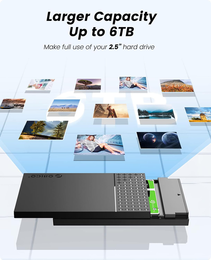 ORICO θήκη για 2.5″ SATA HDD/SSD 2526U3-V1, 5Gbps, μαύρη
