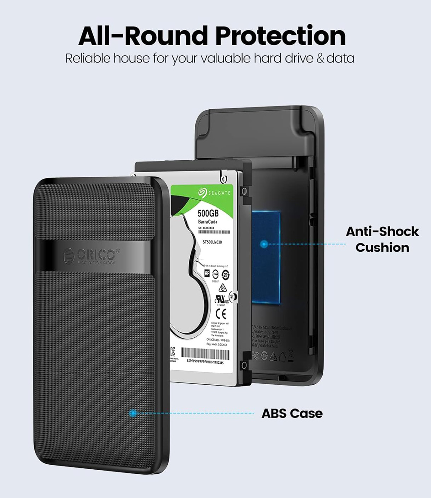 ORICO θήκη για 2.5″ SATA HDD/SSD 2577C3-V1, 6Gbps, μαύρη