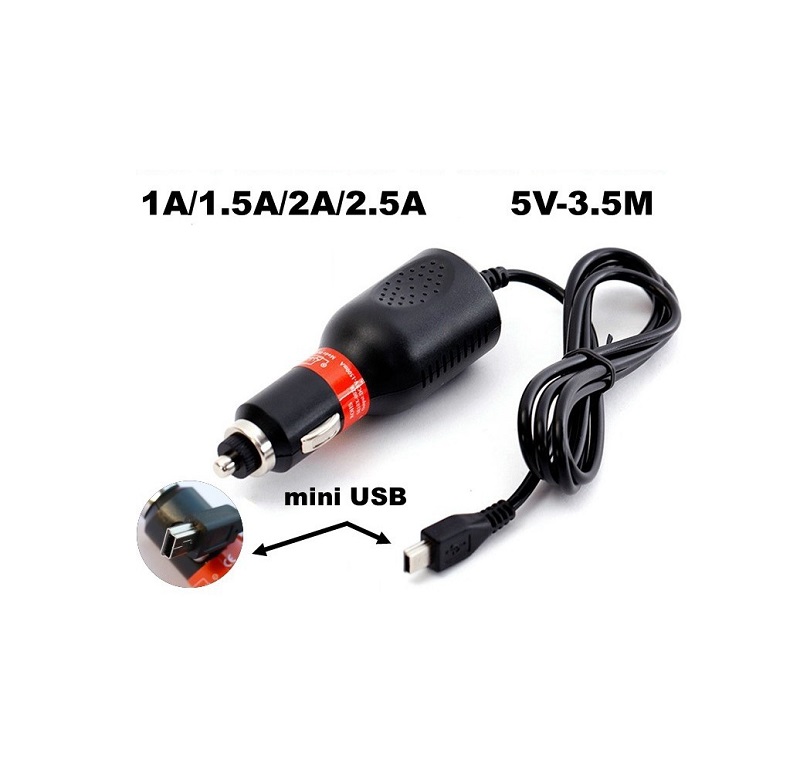 Φορτιστής αναπτήρα αυτοκινήτου – Mini USB – 5V – 001245
