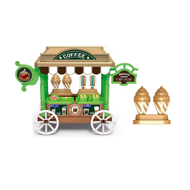 Σετ κούκλα με τροχήλατο Coffee Shop & αυτοκίνητο – SS111D – 308176