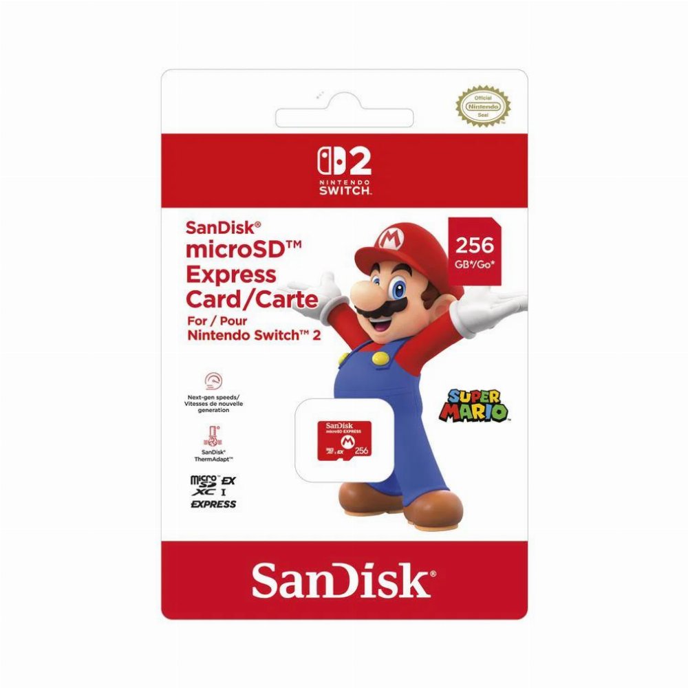 Nintendo Switch 2 – Micro SD Card Sandisk – Mario Logo