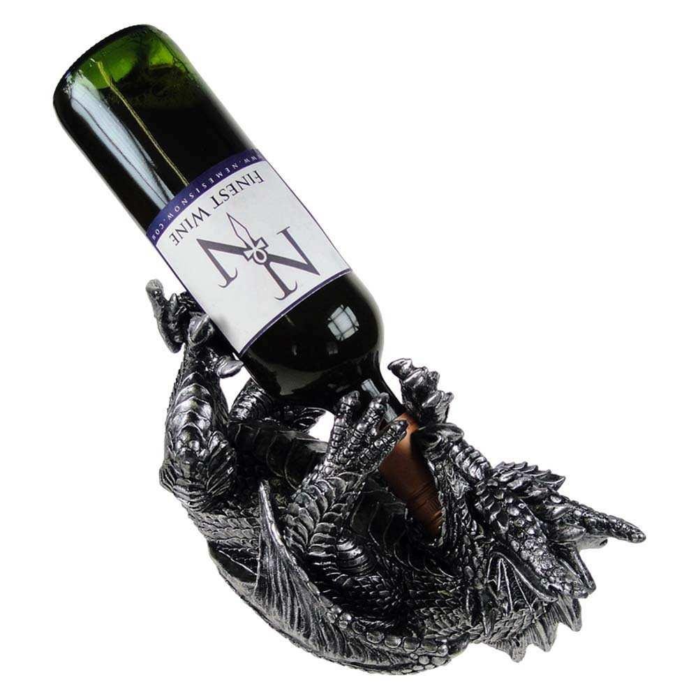 Guzzlers - Metallic Silver Dragon Guzzler Βάση Κρασιού (32cm)